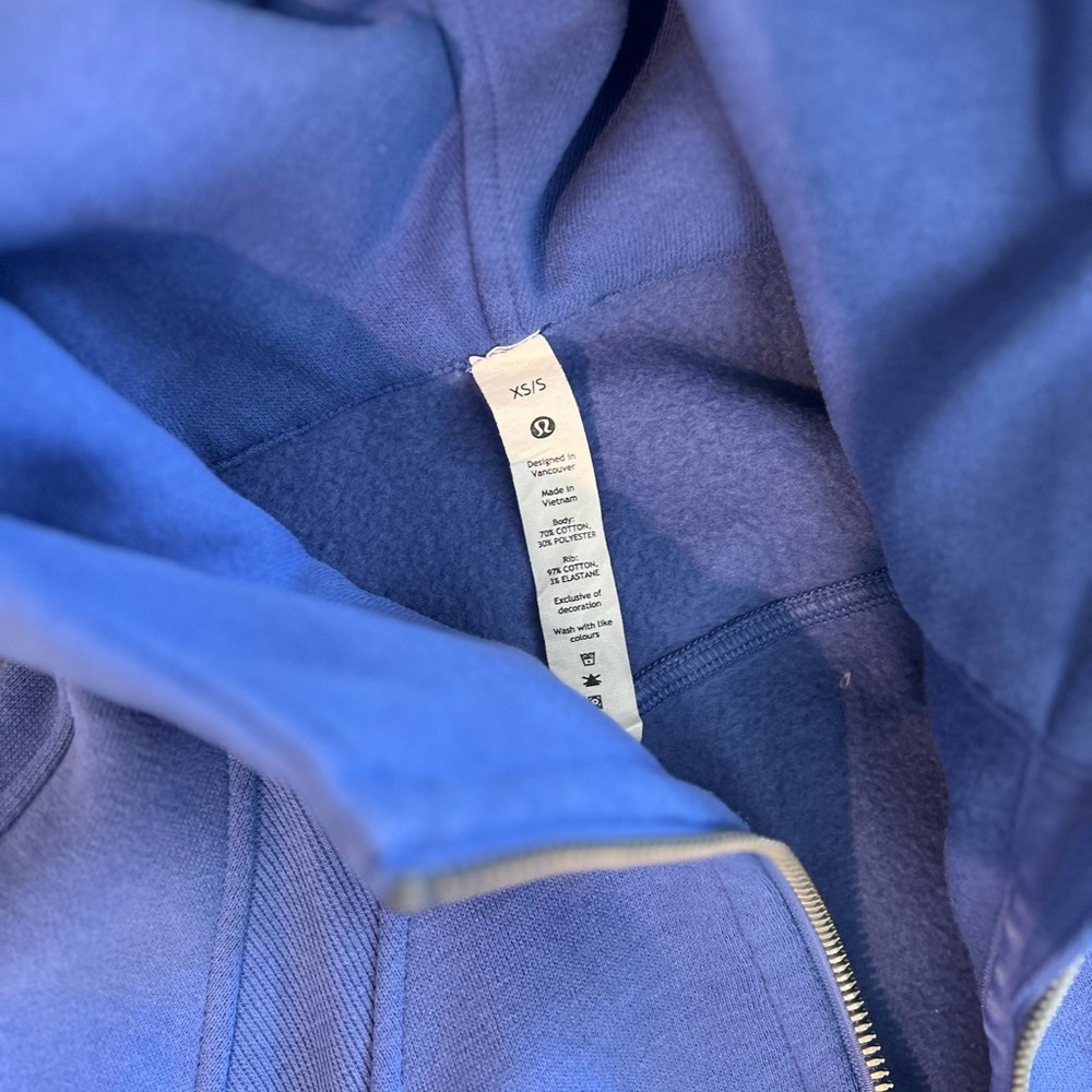 Scuba Oversized Full Zip Hoodie XS/S wild indigo color
